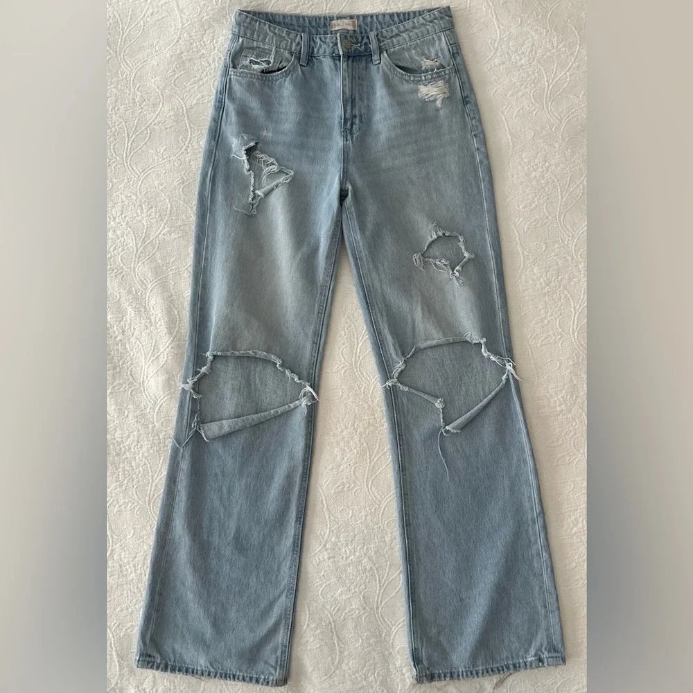Altar’d State Straight Leg Ripped Jeans - Picture 1 of 5